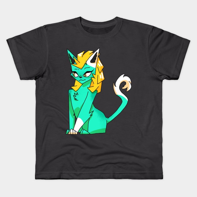 Elegant Cat Kids T-Shirt by Caloxya